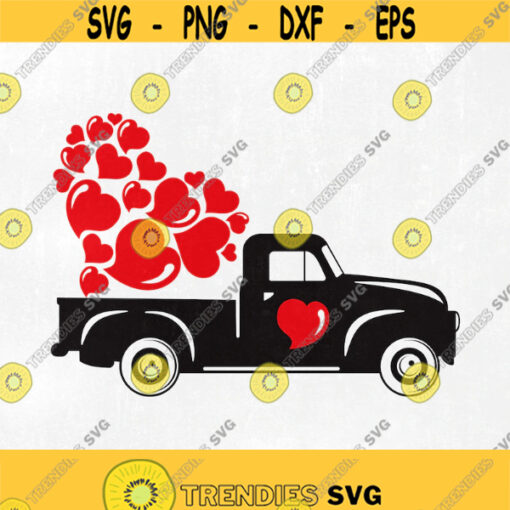 Valentines vintage Truck svg Valentine SVG Valentines Day SVG Love SVG Love Heart Svg CriCut Files svg jpg png dxf Silhouette Design 266