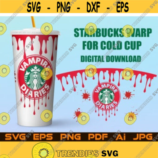 Vampire Diaries Full Wrap Starbucks Venti Cold Cup Template File For Cricut Design Space Cut Files Instant Digital Download Svg Png Eps Pdf Design 107.jpg