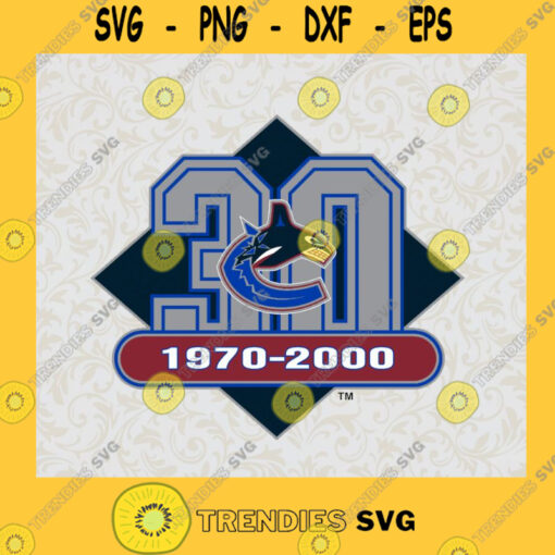 Vancouver Canucks Old Shark Logo Number 30 Professional Hockey Team SVG Idea for Perfect Gift Gift for Everyone Digital Files Cut Files For Cricut Instant Download Vector Download Print Files