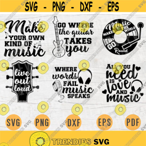 Vector Music Bundle Pack 6 SVG Files for Cricut Vector Music Quotes Guitar Cut Files INSTANT DOWNLOAD Cameo Dxf Eps Png Pdf Iron On Shirt 2 Design 25.jpg