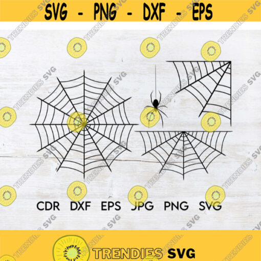 Vector spider web svg design halloween decor print scary spider web silhouette spooky halloween web svg cut file Design 123