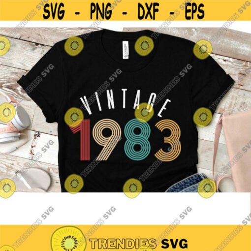 Vintage 1983 svg vintage birthday svg 1983 Clipart 37th birthday svg downloadable files PNG SVG Vintage 1983 Sublimation designs PNG