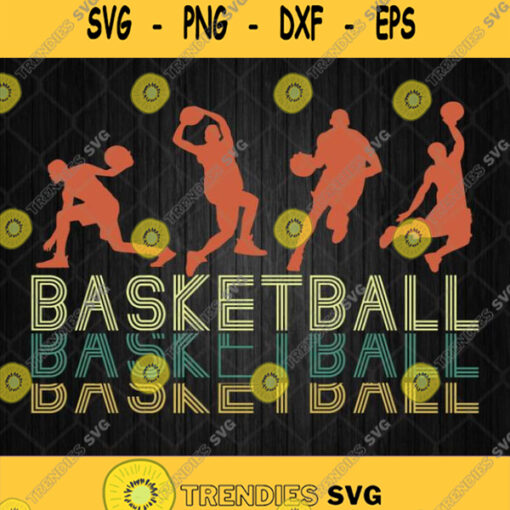 Vintage Basketball Players Svg Png Dxf Eps Silhouette Cricut File