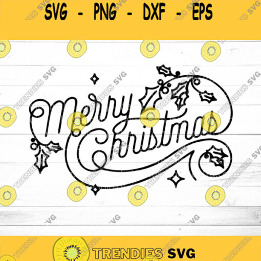 Vintage Christmas Sign Svg Merry Christmas SVG Retro Christmas Sign Svg Vintage Christmas Cut File Svg Files for Cricut Silhouette
