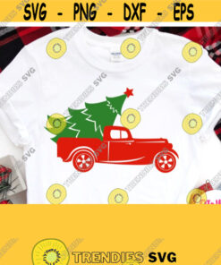 Vintage Truck with Christmas Tree Red Star Svg Christmas Shirt Svg Cricut Silhouette File Svg Dxf Png Printable Iron on Transfer Jpg Design 633