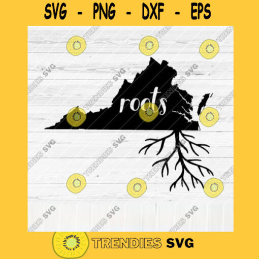 Virginia Roots SVG File Home Native Map Vector SVG Design for Cutting Machine Cut Files for Cricut Silhouette Png Pdf Eps Dxf SVG