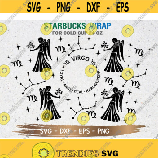 Virgo Starbucks Cup SVG Astrology SVG Virgo svg DIY Venti for Cricut 24oz venti cold cup Instant Download Design 32