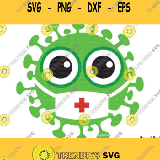 Virus SVG Social Distancing Svg Quarantine SVG Virus with mask svg Clipart Vector Diseasecutting file circuitT shirt Cute Germs Green