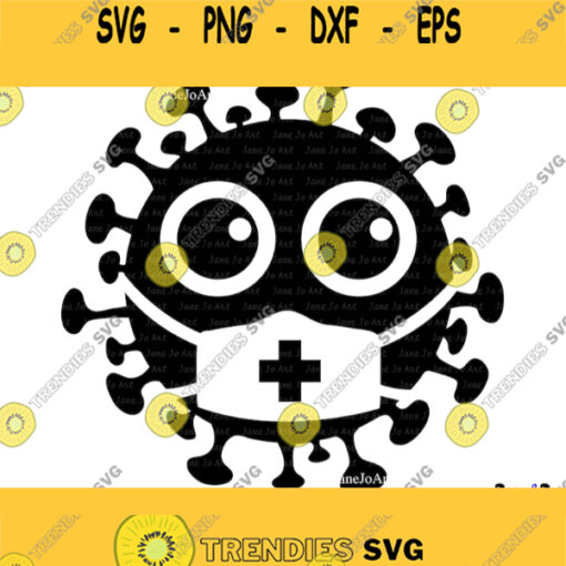 Virus SVG Social Distancing SvgQuarantine SVGVirus with mask svg Clipart Vector Diseasecutting file circutT shirt Germs Cute Stay home