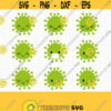 Virus SVG. Kids Covid Cut Files. Virus png Clipart. Cute Coronavirus Kawaii Quarantine Vector. Illustration Instant Download dxf eps jpg pdf Design 561