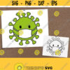 Virus with Mask SVG. Covid Cut Files. Vector Kids Quarantine Clipart. Kawaii Coronavirus Illustration Instant Download dxf eps png jpg pdf Design 32