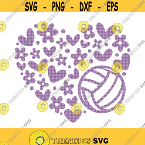 Volleyball Floral Heart SVG Volleyball Love Svg Volleyball Girl Svg Girls Love Volleyball Svg Volleyball Svg Volleyball Mom Svg Fan Design 447