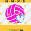 Volleyball Svg with Heart Volleyball Vector Clipart Cut File Svg Files for Cricut Volleyball Printable PngEpsPdfDxf Sports Cut File Design 1212