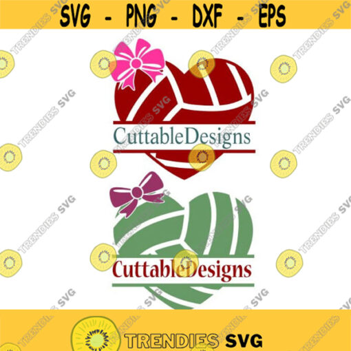 Volleyball Volley Ball Bow Frame Monogram Cuttable Design SVG PNG DXF eps Designs Cameo File Silhouette Design 723