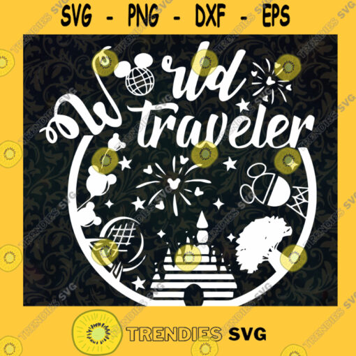 WORLD TRAVELER DISNEY Retro Vintage SVG Idea for Perfect Gift Gift for Everyone Digital Files Cut Files For Cricut Instant Download Vector Download Print Files