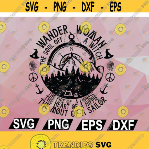 Wander Woman Route Camping Travel Adventure Wild Compass Cut File svg png eps dxf Design 100