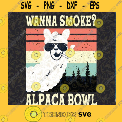 Wanna Smoke Alpaca Bowl SVG PNG DXF EPS Download Files Cutting Files Vectore Clip Art Download Instant