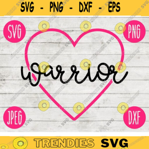 Warrior Heart svg png jpeg dxf cutting file Commercial Use Vinyl Cut File Gift for Her Breast Cancer Awareness Ribbon BCA 1093