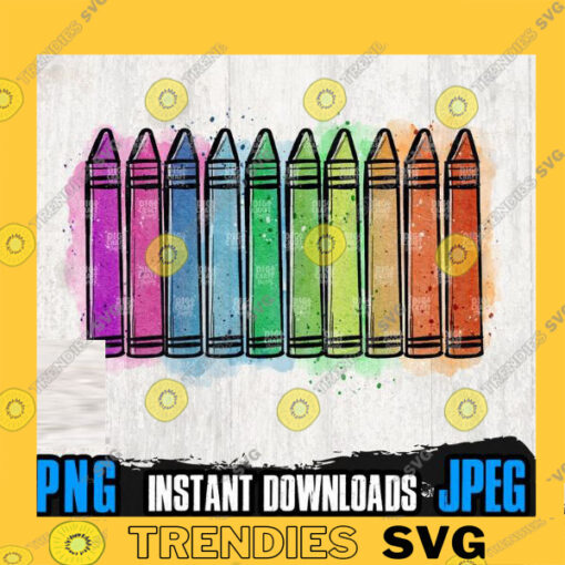 Watercolor Crayons PNG Files Crayons Png Watercolor Png Files For Sublimation Waterrolor Shirt Watercolor Clipart Crayons Clipart copy