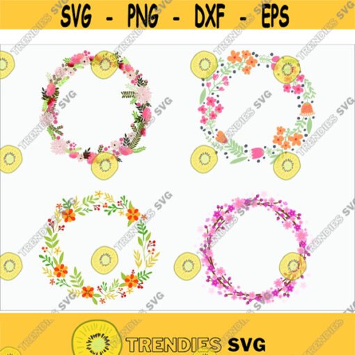 Watercolor Floral Spring Wreaths SVG PNG EPS spring flowerswreath svgwedding wreath Wedding Flowers cricutprintablefloral decorcut Design 330