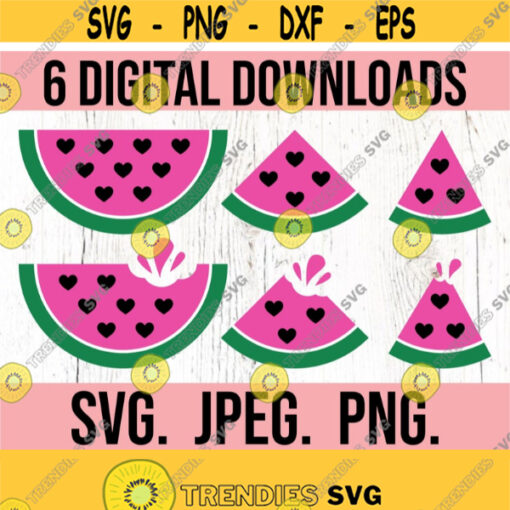 Watermelon Clipart SVG Watermelon Birthday SVG Fruit Slice Digital Download Bitten Watermelon svg Silouette Cricut Cut File PNG Design 963