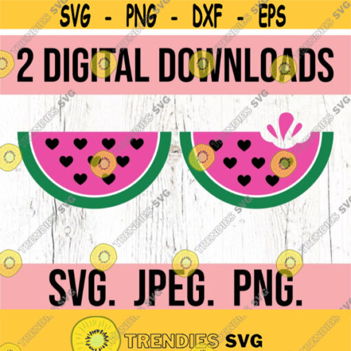 Watermelon Clipart SVG Watermelon SVG Fruit Slice Digital Download Bitten Watermelon Heart svg Silouette Cricut Cut File PNG Design 962
