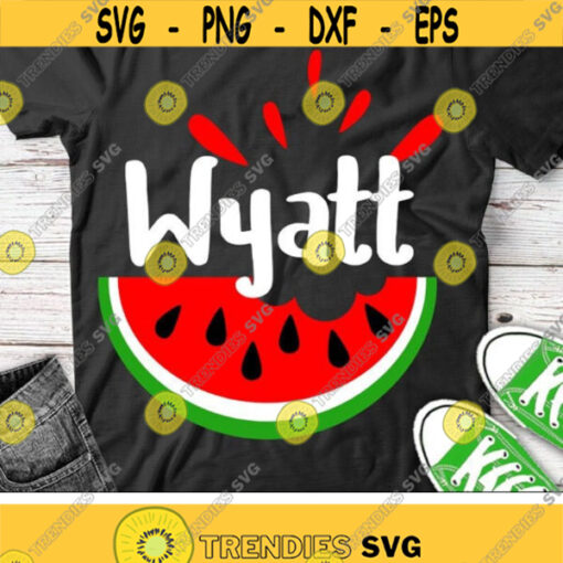 Watermelon Svg Watermelon Monogram Svg Red Watermelon Shirt Design Boys Girls Svg Dxf Eps Summer Svg Silhouette Cricut Cut Files Design 2493 .jpg