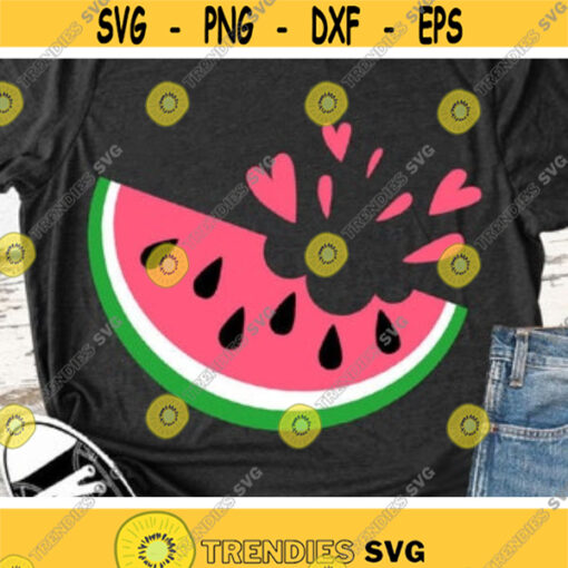 Watermelon Svg Watermelon with Bite Taken Svg Pink Watermelon Shirt Design Svg Dxf Eps Love Summer Svg Silhouette Cricut Cut Files Design 127 .jpg