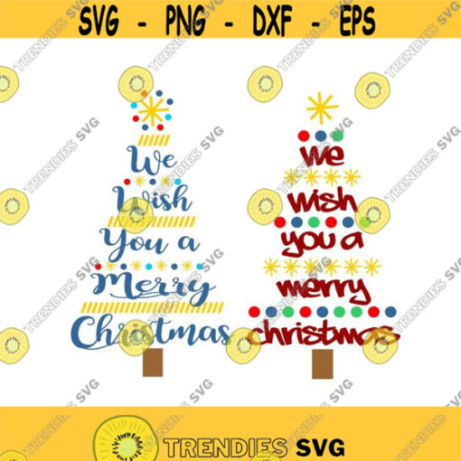 We wish you a merry Tree Christmas Cuttable Design SVG PNG DXF eps Designs Cameo File Silhouette Design 1447