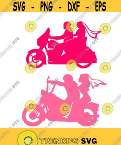Wedding Biker Groom Bride Cuttable Design Svg Png Dxf Eps Designs Cameo File Silhouette Design 373