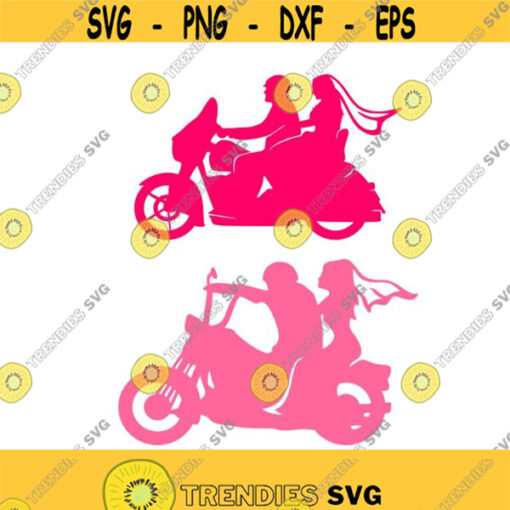 Wedding Biker Groom Bride Cuttable Design SVG PNG DXF eps Designs Cameo File Silhouette Design 373