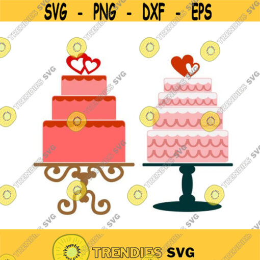 Wedding Cake Cuttable Design SVG PNG DXF eps Designs Cameo File Silhouette Design 1699