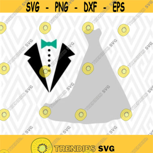 Wedding Dress and Tux Cuttable Design in SVG DXF PNG Ai Pdf Eps Design 18
