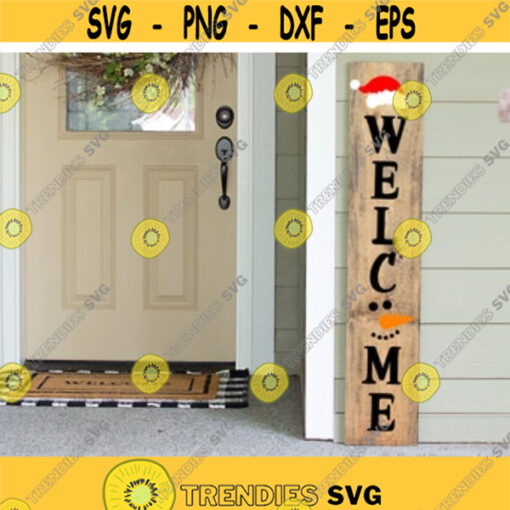 Welcome Porch Sign Svg Christmas Porch Sign Svg Christmas Svg Vertical Sign Svg Cookies Gingerbread Man Svg Files for Cricut Png