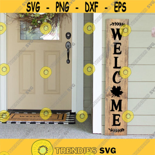 Welcome Porch Sign Svg Football Svg Vertical Sign Svg Hello Fall Welcome to our Home Pumpkin Patch Svg Cut Files for Cricut Png