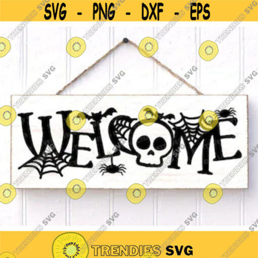 Welcome Svg Halloween Cut Files Halloween Sign Svg Dxf Eps Png Spooky Door Sign Svg Farmhouse Svg Fall Home Decor Silhouette Cricut Design 3157 .jpg
