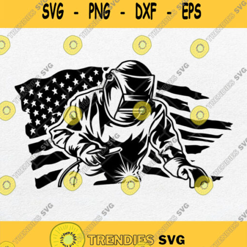 Welding Welder Usa Flag Svg Png Dxf Eps