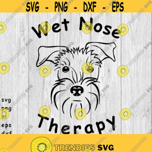 Wet Nose Therapy Therapy Dog svg png ai eps dxf DIGITAL FILES for Cricut CNC and other cut or print projects Design 211