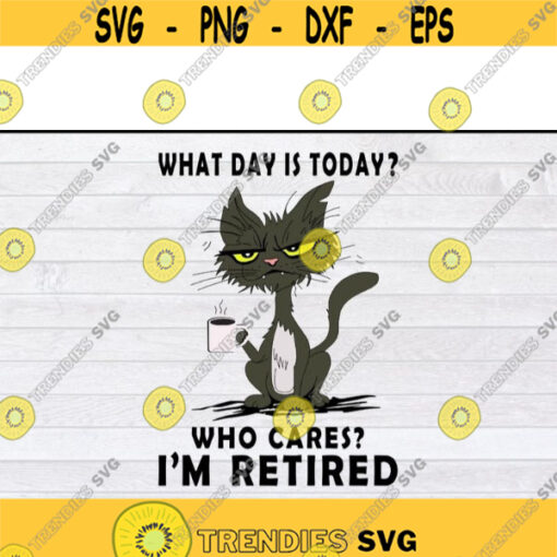 What Day Is Today Who Cares Im Retired Black Cat svg files for cricutDesign 318 .jpg
