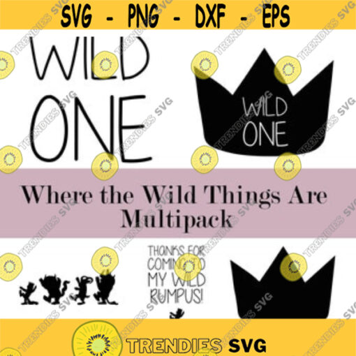 Where the Wild Things Are First Birthday Wild One BUNDLE Decal Files cut files for cricut svg png dxf Design 1
