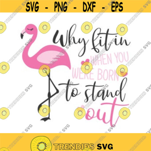 Why fit in when you were born to stand out svg flamingo svg png dxf Cutting files Cricut Funny Cute svg designs print for t shirt quote svg Design 39