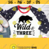 Wild Three Svg 3rd Birthday Svg Baby Birthday Shirt Svg Boy Girl Design with Bear Cricut File Silhouette Dxf Printable Sublimation Design 391