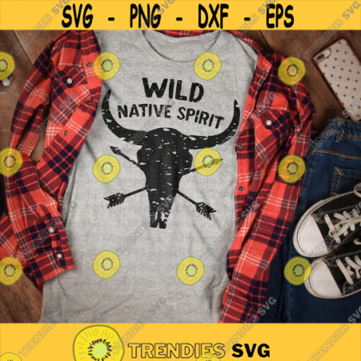 Wild svg Wild native spirit svg Skull svg dxf Grunge svg Distressed svg Longhorn svg Horn svg Shirt Cut file Cricut Silhouette Design 733.jpg