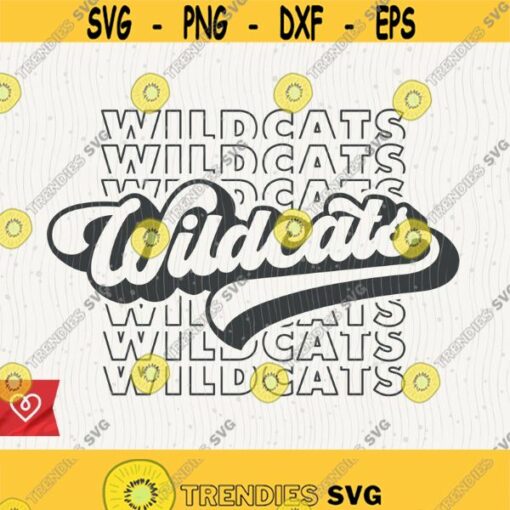 Wildcats Echo Svg School Spirit Retro Design Svg Wildcat Pride Png Wildcats Football Cheer Svg Football Baseball Basketball Cricut Cut File Design 149