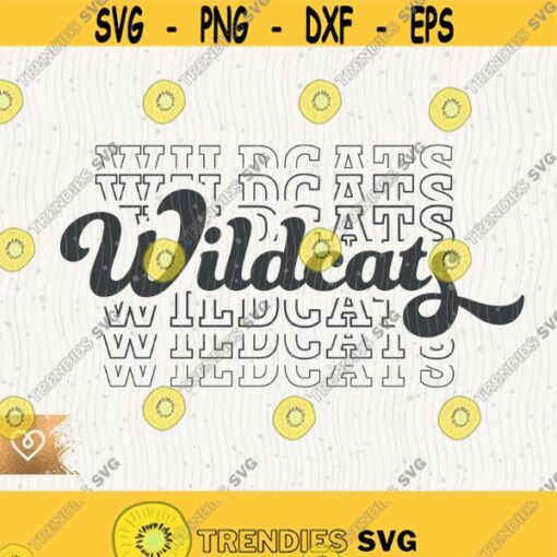 Wildcats School Spirit Echo Svg Wildcat Pride Png Retro Wildcats Cheer Svg Wildcats Mom Vintage Paw Cricut Cut File Svg T Shirt Design Design 146