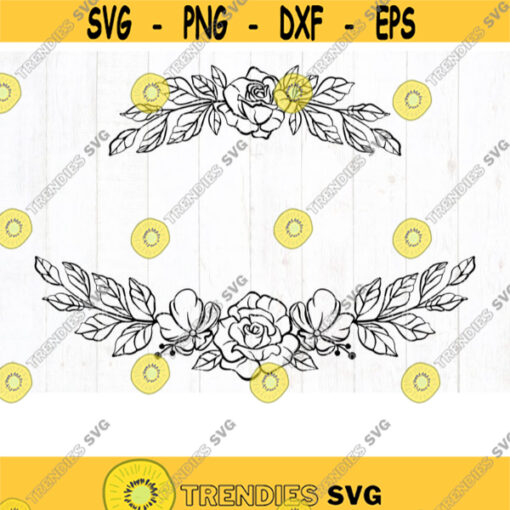 Wildflower frame svg Flower wreath svg Floral wedding monogram Design 420 .jpg