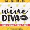 Wine Diva SVG Wine Glass SVG Cut File Cricut Commercial use Silhouette Clip art Vector Funny wine saying Wine lover Design 554