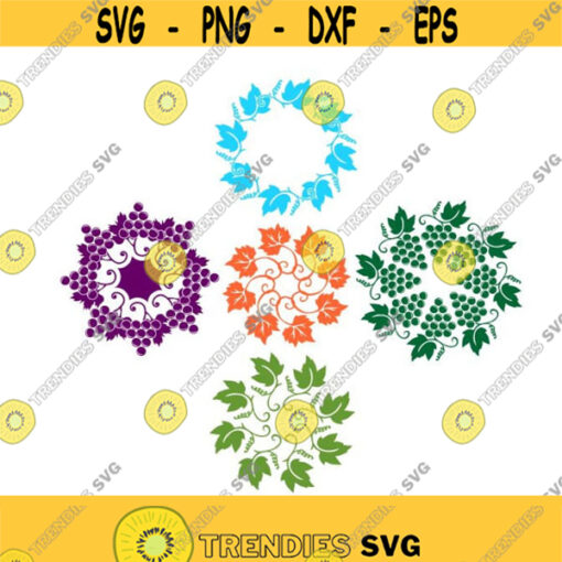 Wine Grape Floral Leafs Cuttable Design SVG PNG DXF eps Designs Cameo File Silhouette Design 1899