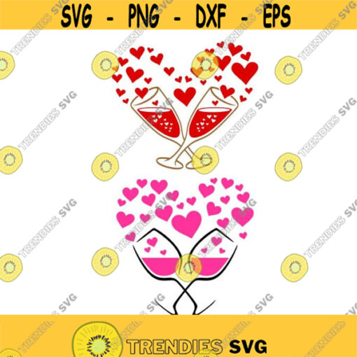 Wine Heart Love Cuttable Design SVG PNG DXF eps Designs Cameo File Silhouette Design 1167