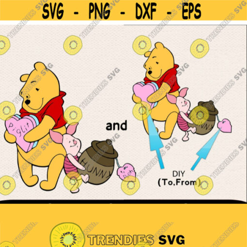 Winnie And Piglet DIY Svg Winnie Svg Piglet Svg Winnie The Pooh Svg Disney Svg Cartoon Svg Svg For Mom Winnie And Piglet Svg Design 434